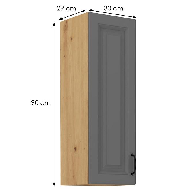 Stilo 1f kuhinjski element 1 vrata 30x31x90 cm tamno siva/natur (artisan hrast)