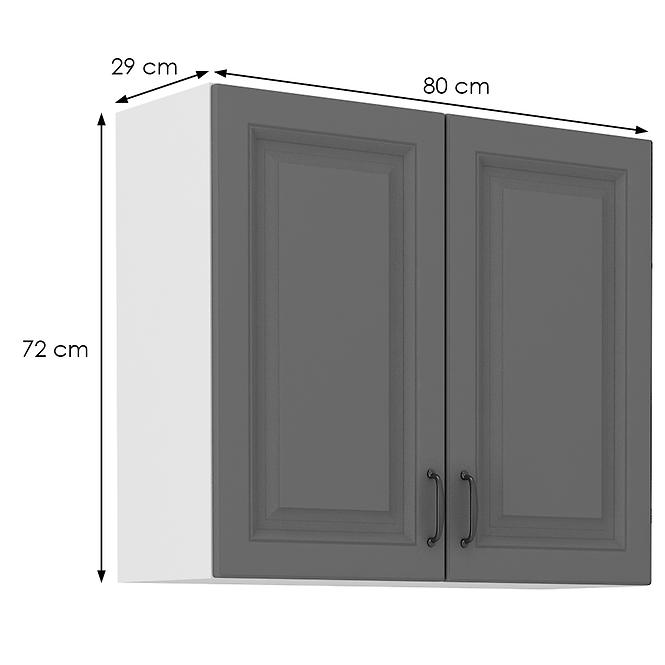 Stilo 2f kuhinjski element 2 vrata 80x31x72 cm tamno siva/bijela
