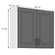 Stilo 2f kuhinjski element 2 vrata 80x31x72 cm tamno siva/bijela,2