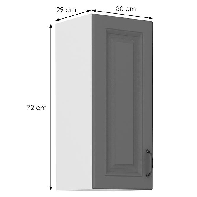 Stilo 1f kuhinjski element 1 vrata 30x31x72 cm tamno siva/bijela