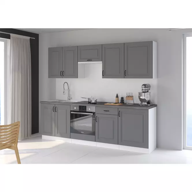 Stilo 1f kuhinjski element 1 vrata 60x31x36 cm tamno siva/bijela,8