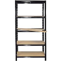 Metalni skladišni regal RNDU crni 180x90x30cm – 5 polica/175kg