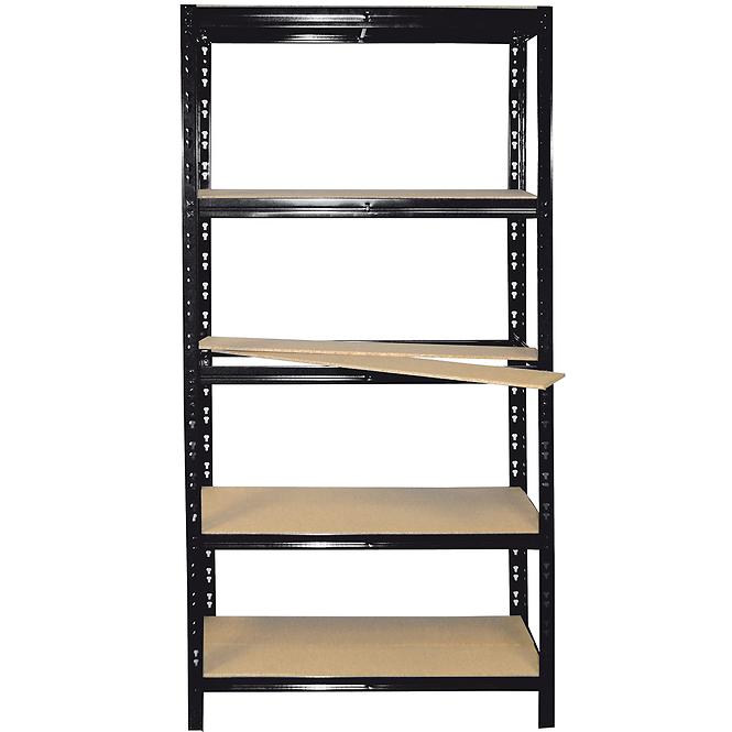 Metalni skladišni regal RNDU crni 180x90x30cm – 5 polica/175kg