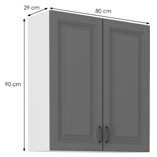Stilo 2f kuhinjski element 2 vrata 80x31x90 cm tamno siva/bijela