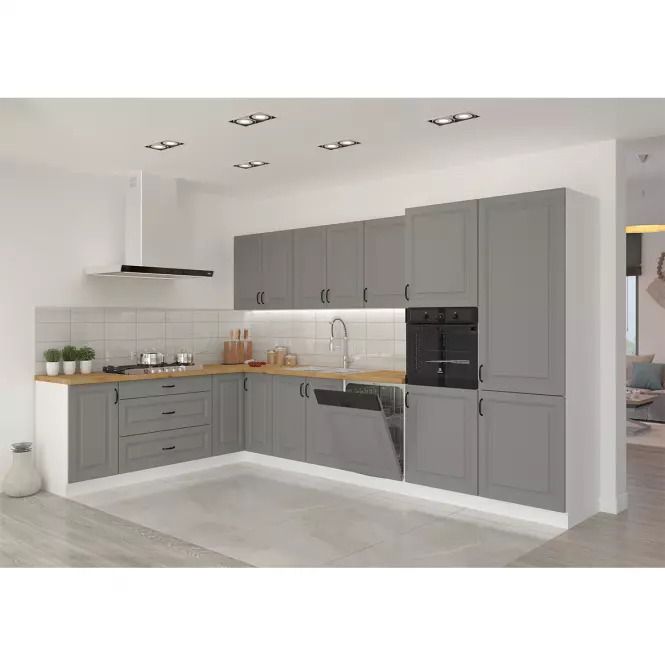 Stilo 1f kuhinjski element 1 vrata 60x31x90 cm tamno siva/bijela,3