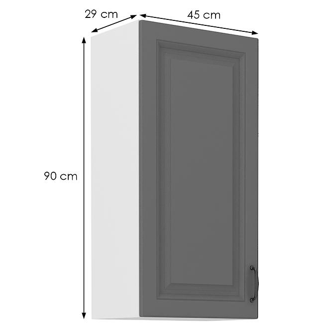 Stilo 1f kuhinjski element 1 vrata 45x31x90 cm tamno siva/bijela