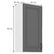 Stilo 1f kuhinjski element 1 vrata 45x31x90 cm tamno siva/bijela,2