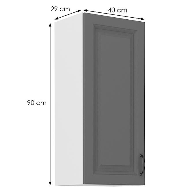 Stilo 1f kuhinjski element 1 vrata 40x31x90 cm tamno siva/bijela