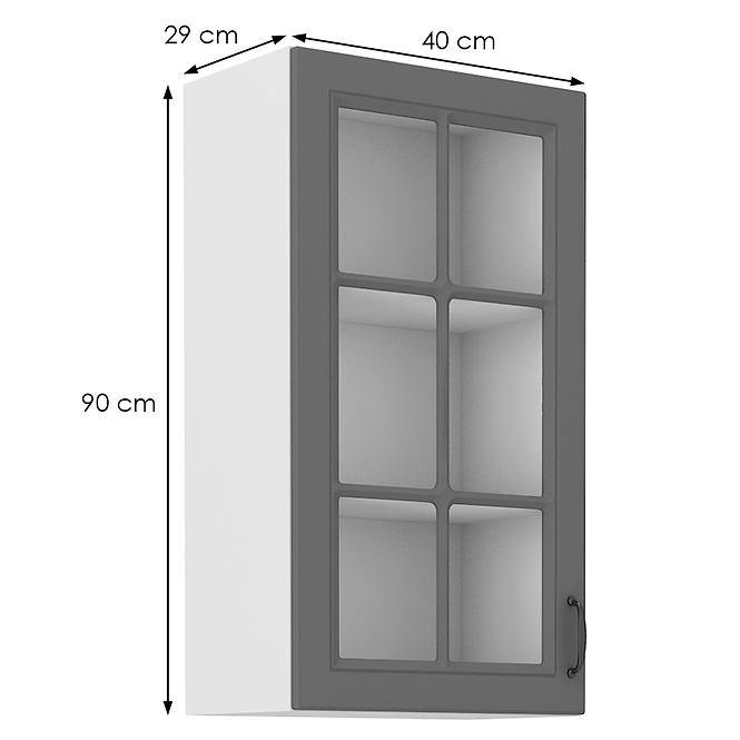 Stilo 1f kuhinjski element 1 vrata 40x31x90 cm tamno siva/bijela