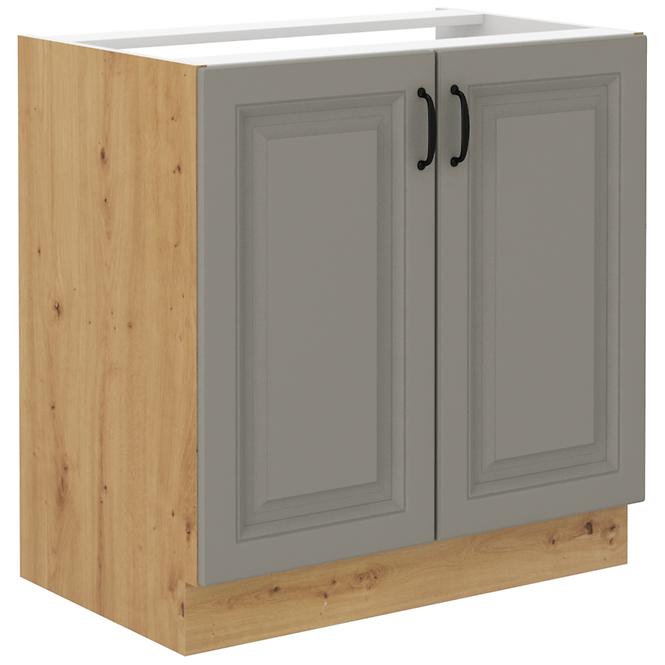Stilo 80 PLN 2f bb kuhinjski element 2 vrata 80x52x82 cm siva/natur (artisan hrast)
