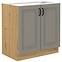 Stilo 80 PLN 2f bb kuhinjski element 2 vrata 80x52x82 cm siva/natur (artisan hrast)