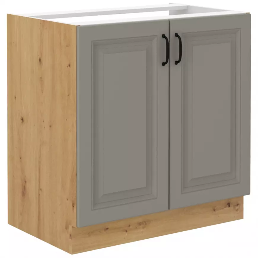 Stilo 80 PLN 2f bb kuhinjski element 2 vrata 80x52x82 cm siva/natur (artisan hrast)