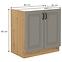 Stilo 80 PLN 2f bb kuhinjski element 2 vrata 80x52x82 cm siva/natur (artisan hrast),2