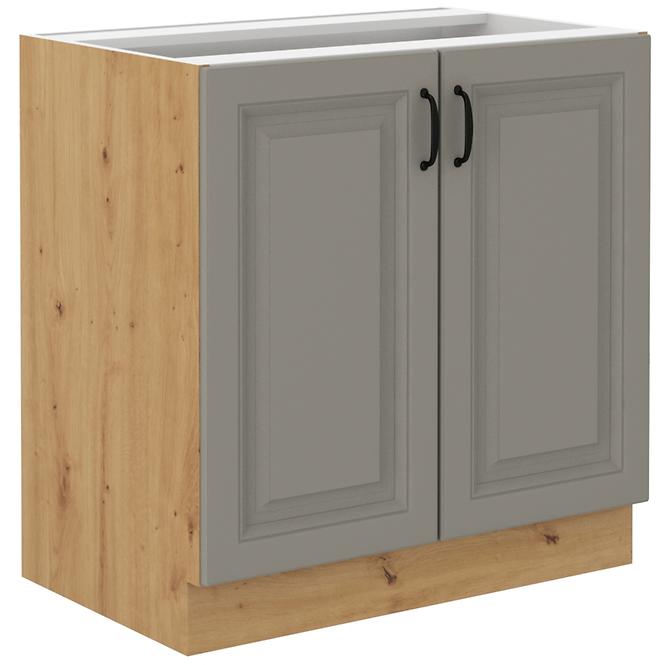 Stilo 80d 2f bb kuhinjski element 2 vrata 80x52x82 cm siva/ natur (artisan hrast)