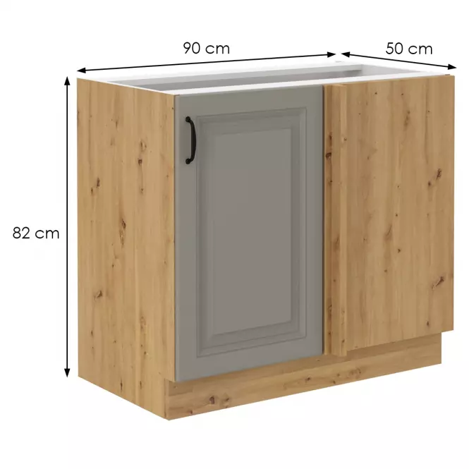 Stilo 105 nd 1f bb kuhinjski element 1 vrata 90x52x82 cm siva/ natur (artisan hrast),2