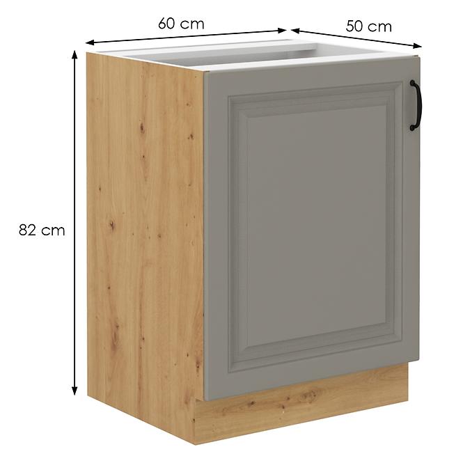Stilo 60d 1f bb kuhinjski element 1 vrata 60x52x82 cm siva/ natur (artisan hrast)