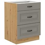 Stilo 60d 3s bb kuhinjski element 3 ladice 60x52x82 cm siva/ natur (artisan hrast)