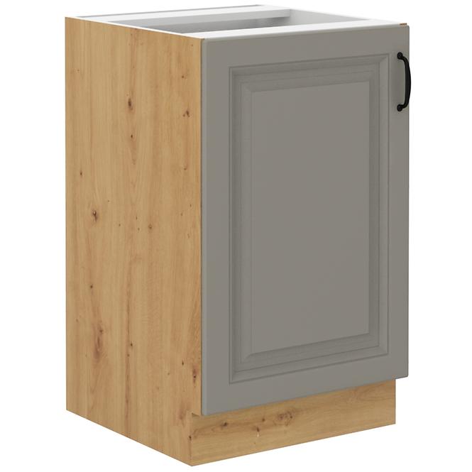 Stilo 50 PLN 1f bb kuhinjski element 1 vrata 50x52x82 cm siva/ natur (artisan hrast)