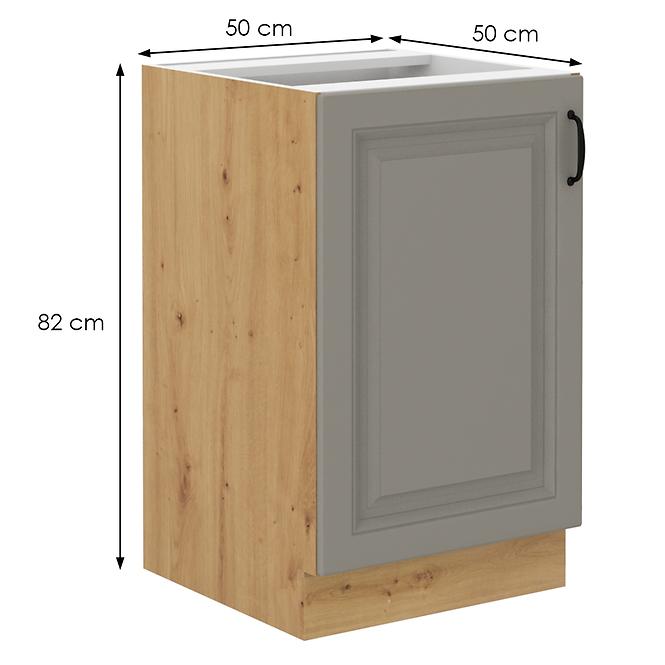 Stilo 50 PLN 1f bb kuhinjski element 1 vrata 50x52x82 cm siva/ natur (artisan hrast)
