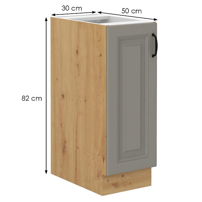 Stilo 30d cargo bb kuhinjski element 1 vrata 30x52x82 cm siva/ natur (artisan hrast)
