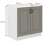 Stilo 80 PLN 2f bb kuhinjski element 2 vrata 80x52x82 cm siva/bijela,2