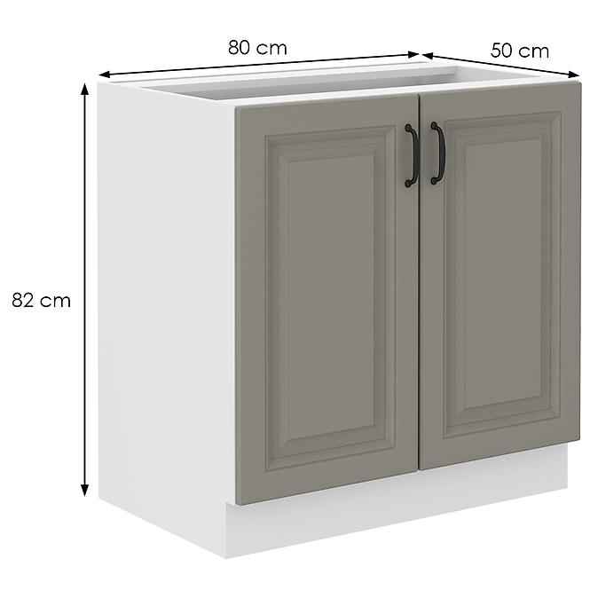 Stilo 80d 2f bb kuhinjski element 2 vrata 80x52x82 cm siva/bijela