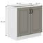 Stilo 80d 2f bb kuhinjski element 2 vrata 80x52x82 cm siva/bijela,2