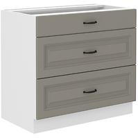 Stilo 80d 3s bb kuhinjski element 3 ladice 80x52x82 cm siva/bijela