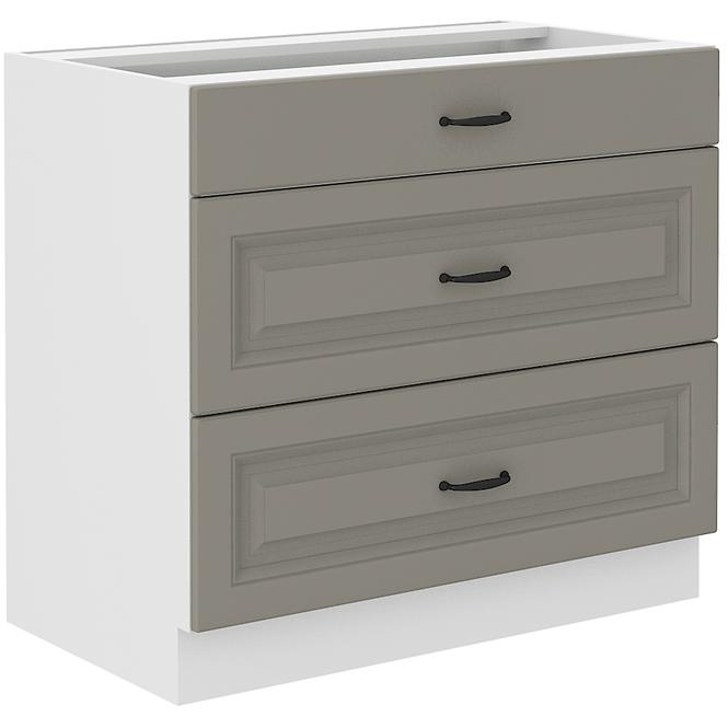 Stilo 80d 3s bb kuhinjski element 3 ladice 80x52x82 cm siva/bijela