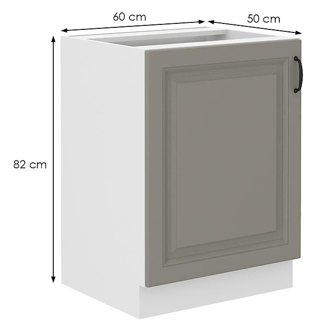 Stilo 60d 3s bb kuhinjski element 1 vrata 60x52x82 cm siva/bijela