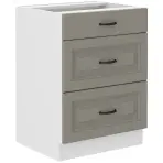 Stilo 60d 1f bb kuhinjski element 3 ladice 60x52x82 cm siva/bijela
