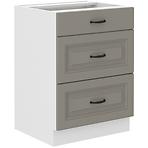 Stilo 60d 1f bb kuhinjski element 3 ladice 60x52x82 cm siva/bijela