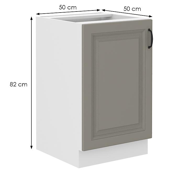 Stilo 50 PLN 1f bb kuhinjski element 1 vrata 50x52x82 cm siva/bijela