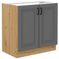 Stilo 80 PLN 2f bb kuhinjski element 2 vrata 80x52x82 cm tamno siva/natur (artisan hrast)