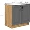Stilo 80 PLN 2f bb kuhinjski element 2 vrata 80x52x82 cm tamno siva/natur (artisan hrast),2