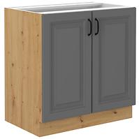 Stilo 80d 2f bb kuhinjski element 2 vrata 80x52x82 cm tamno siva/natur (artisan hrast)