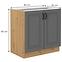Stilo 80d 2f bb kuhinjski element 2 vrata 80x52x82 cm tamno siva/natur (artisan hrast),2