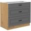 Stilo 80d 3s bb kuhinjski element 3 ladice 80x52x82 cm tamno siva/natur (artisan hrast)