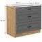 Stilo 80d 3s bb kuhinjski element 3 ladice 80x52x82 cm tamno siva/natur (artisan hrast),2