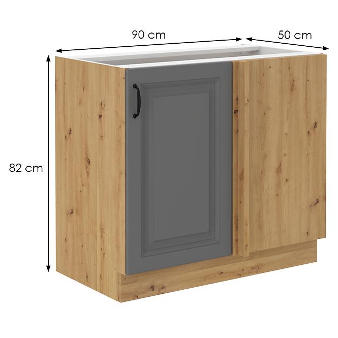 Stilo 105 nd 1f bb kuhinjski element 1 vrata 90x52x82 cm tamno siva/natur (artisan hrast)