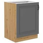 Stilo 60d 1f bb kuhinjski element 1 vrata 60x52x82 cm tamno siva/natur (artisan hrast)