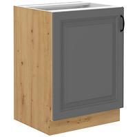 Stilo 60d 1f bb kuhinjski element 1 vrata 60x52x82 cm tamno siva/natur (artisan hrast)