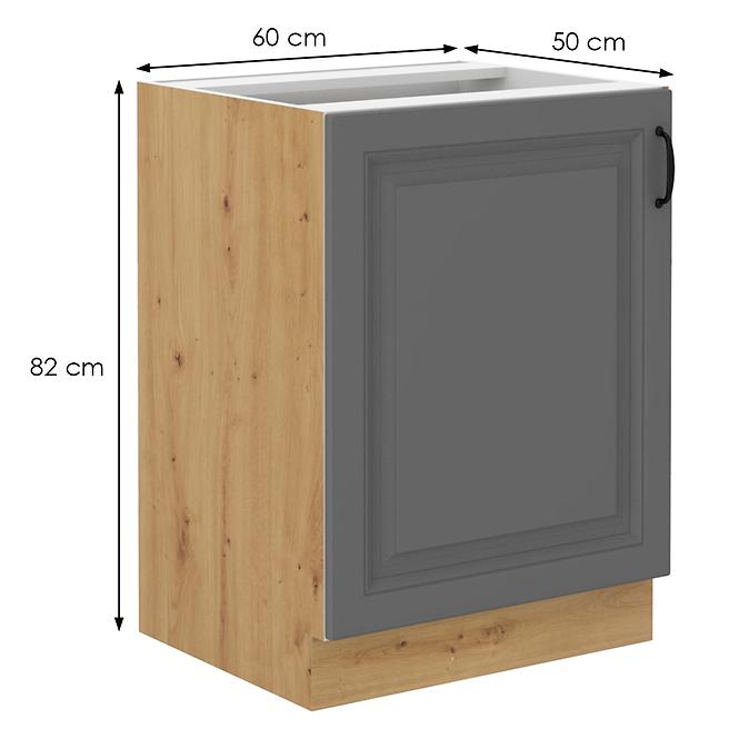 Stilo 60d 1f bb kuhinjski element 1 vrata 60x52x82 cm tamno siva/natur (artisan hrast)