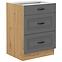 Stilo 60d 3s bb kuhinjski element 3 ladice 60x52x82 cm tamno siva/natur (artisan hrast)