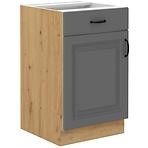 Stilo 50d 1f 1s bb  kuhinjski element 1 vrata+ 1 ladica  50x52x82 cm tamno siva/ natur (artisan hrast)