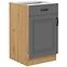 Stilo 50d 1f 1s bb  kuhinjski element 1 vrata+ 1 ladica  50x52x82 cm tamno siva/ natur (artisan hrast)