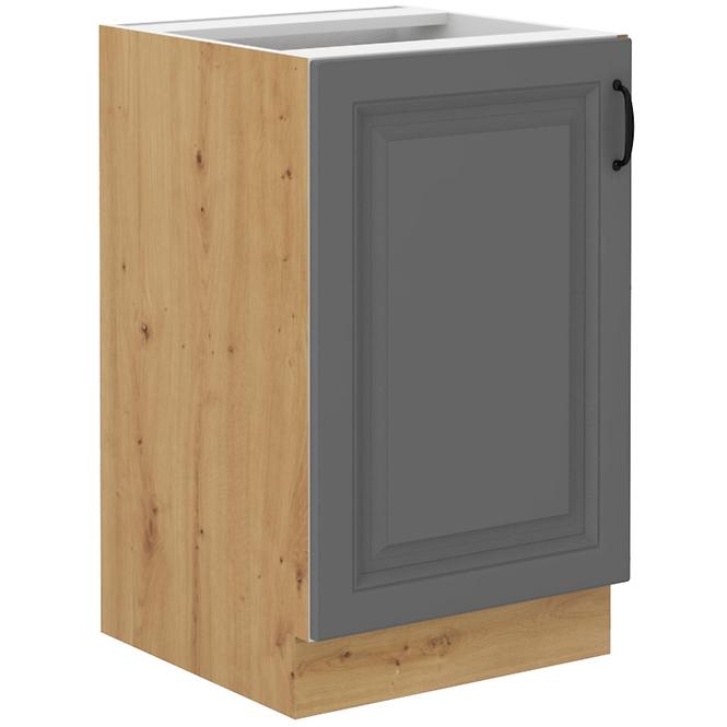 Stilo 50 PLN 1f bb kuhinjski element 1 vrata  50x52x82 cm tamno siva/ natur (artisan hrast)