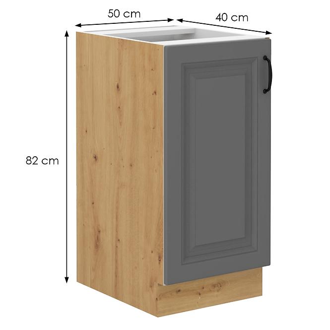 Stilo 40d 1f bb kuhinjski element 1 vrata  40x52x82 cm tamno siva/ natur (artisan hrast)