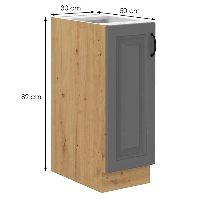 Stilo 30d cargo bb kuhinjski element 1 vrata 30x52x82 cm tamno siva/ natur (artisan hrast)