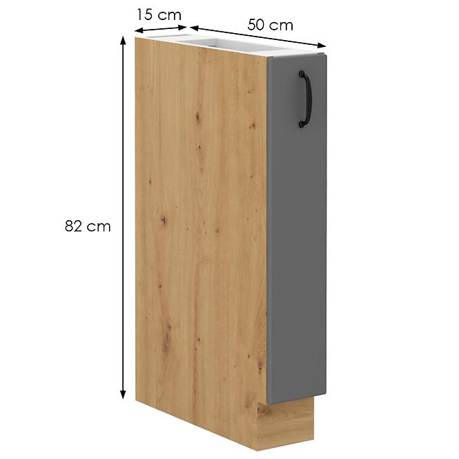Stilo 15d cargo bb kuhinjski element 1 vrata 15x52x82 cm tamno siva/ natur (artisan hrast)